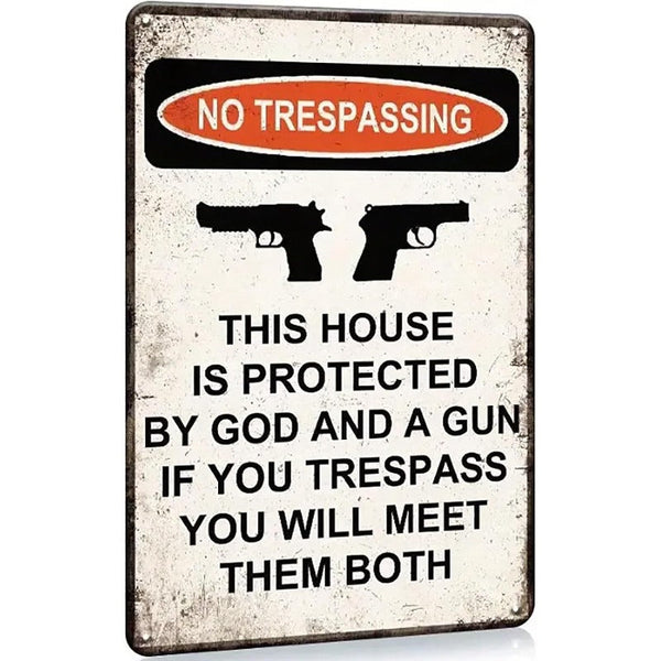God & Gun Warning Sign